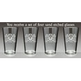 thumbnail image 2 of Touhy Irish Coat of Arms Lions Pint Glasses (Sand Etched), 2 of 2