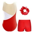 thumbnail image 2 of YONGHS Kids Girls Sleeveless Dance Tumbling Gymnastics Leotards with Booty Shorts Hairband Set Red 14, 2 of 7