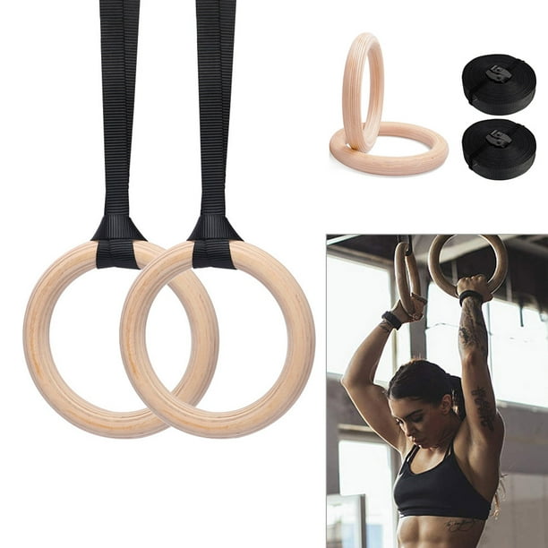 28mm Wood Gymnastic Rings Gymnastic Olympic Wood Rings for Home