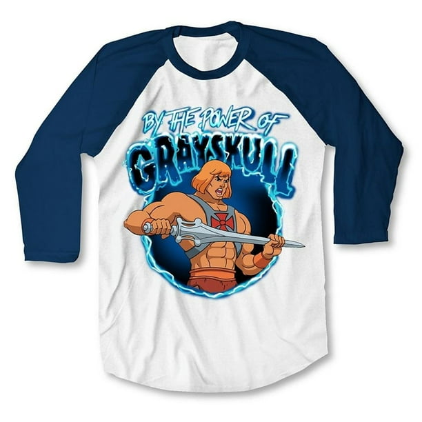 Mighty Fine HeMan By the Power of Grayskull Adult Raglan TShirt