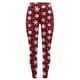 thumbnail image 3 of Gibobby Leggings deportivos mujer Pantalones estampados navideños personalizados para mujer, mallas navideñas de muñeco de nieve para fiesta de Papá(Vino,M), 3 of 5