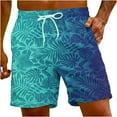 thumbnail image 2 of Xysaqa Mens Swim Trunks Men Big & Tall Tropical Print Swim Board Shorts with Elastic Waist Mens Funny Hawaiian Beach Shorts Swimsuit Bathing Suits S-5XL, 2 of 6