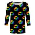 thumbnail image 4 of PMUYBHF T-Shirt Imprimé Joyeuses Fêtes Manches 3/4 Col Rond Blouse 883 TG, 4 of 5