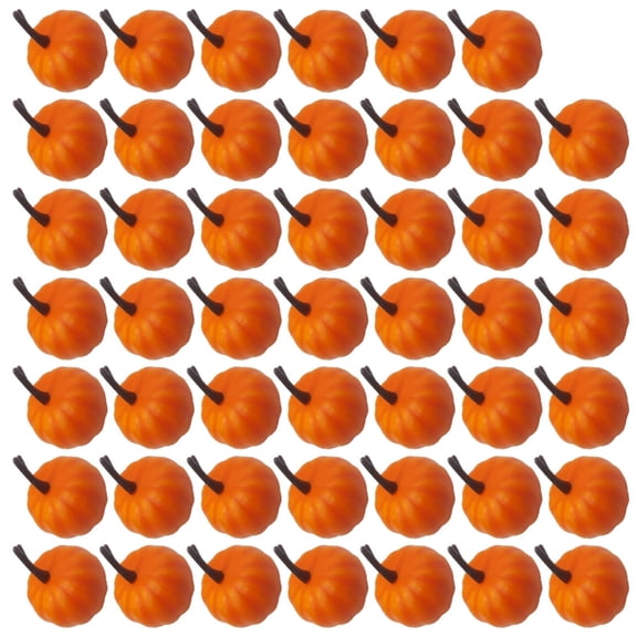 48Pcs Tiny Artificial Pumpkins Fall Festival Desk Decoration Miniature Pumpkins For Mantles Shelf Window Basket Display