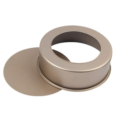 

8 Inches Round Shape Cake Mold Baking Mold Stainless Steel Decorative Cupcake Mould for Cake Making (Golden)