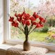 thumbnail image 4 of Tallos de flores artificiales y ramas decorativas | Vegetación artificial de primavera para ramos de novia y centros de mesa | Arreglos florales de seda para jarrones, mesas, 4 of 6
