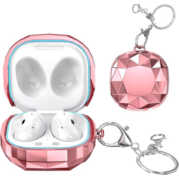 Funda compatible con Samsung Galaxy Buds 2 2021 Cobertura completa Crystal Hard con llavero Funda protectora para Samsung Galaxy Buds Pro 2021 / Samsung Ga