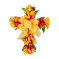 thumbnail image 1 of Wreath Door Cross Credeat Regalo reutilizable Decoración Pascua Corona de flores artificiales para la casa Festival de inauguración de la pared Arco amarillo, 1 of 8