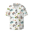 thumbnail image 2 of Lsque happy new year Raccoon print Men's Cuban Collar Short Sleeve Shirt Summer Beachwear Casual Button Down Fashionable Vacation Leisure Shirt-Small, 2 of 7