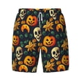 thumbnail image 4 of Lsque Mens Swim Trunks Halloween Skull Pattern - Bathing Suit Compression Liner - Beach Swim Shorts Swimwear - (S-3XL) - Stretch Quick Dry -Large, 4 of 9