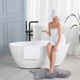 thumbnail image 2 of Wowow 2-Handle Freestanding Tub Faucet with Handshower and Longer Spout in Matte Black, 2 of 9