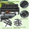 thumbnail image 4 of Suvivityse 6-Pcs Aluminum Patio Furniture Set with coffee table Outdoor Luxury Conversation Sofa Set include adjustable 3-seater Sofa, 2 Swivel Chair , 2 Ottoman for Balcony, Garden, Poolsid （Grey）, 4 of 8