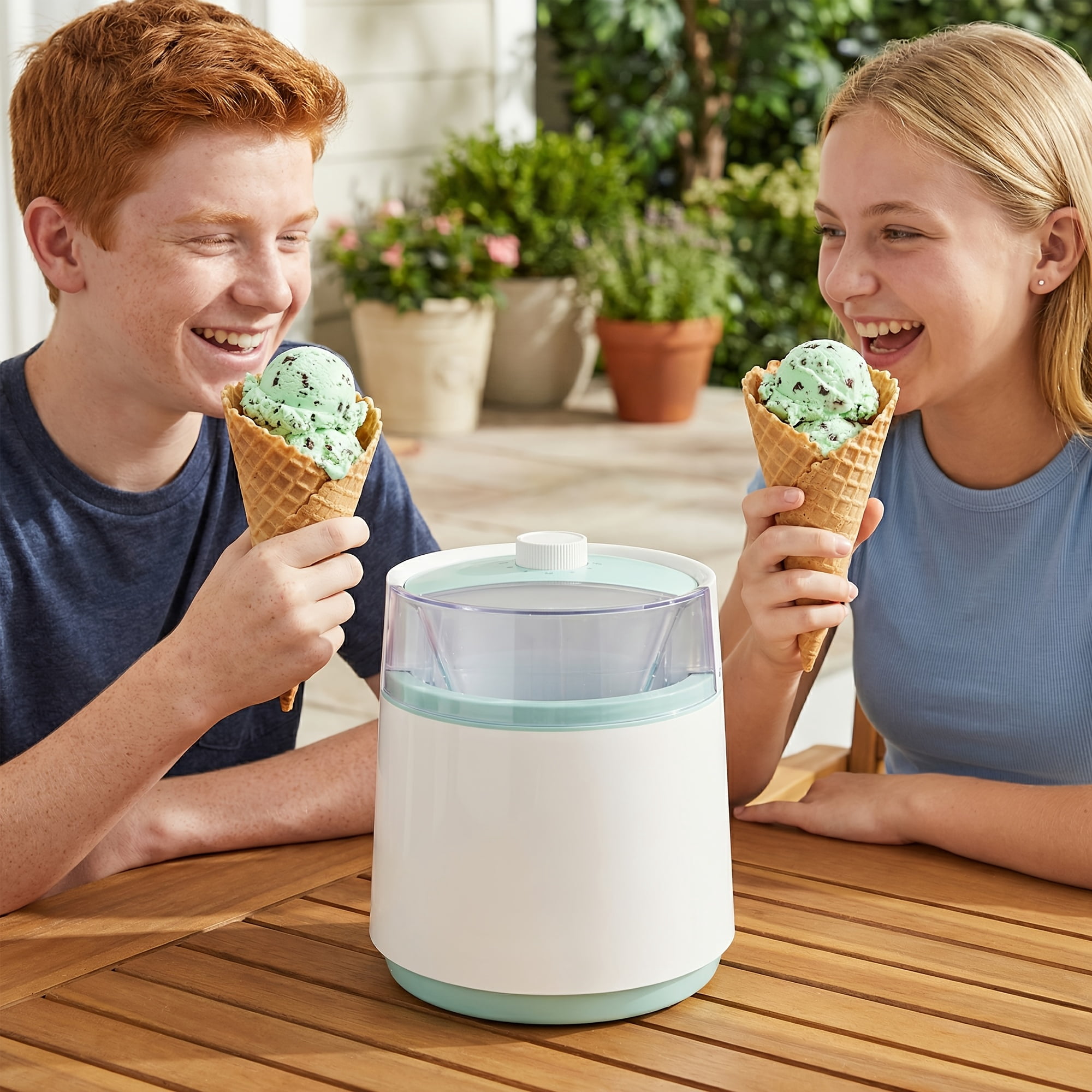 Fanruina Large Capacity Stainless Steel Ice Cream Maker with LED Display, 67.63oz & 27.05oz Optional, Easy Operate and Clean, Homemade Healthy Ice Cream