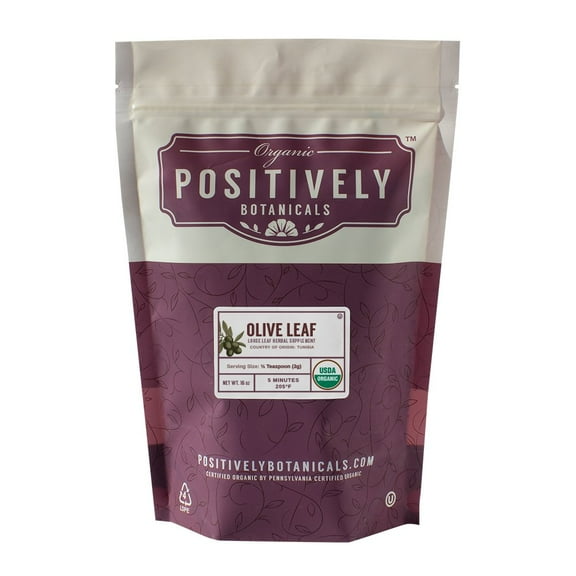 Positively Botanicals  Organic Olive Leaf - Loose Leaf Botanical, 1 lb bag