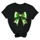 thumbnail image 2 of TaTaai Women's Bow Print St. Patrick's T-Shirt, Soft Breathable Cotton, Relaxed Fit, Short Sleeve Round Neck, Casual Trendy, Spring Holiday Daily Wear Multi-Color Gift, 2 of 5