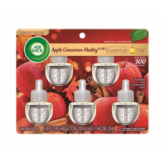 Assainisseur d'air à brancher AirWick Freshmatic, Recharges d'huile parfumée, Maui Mangue Sucrée, 5 Recharges