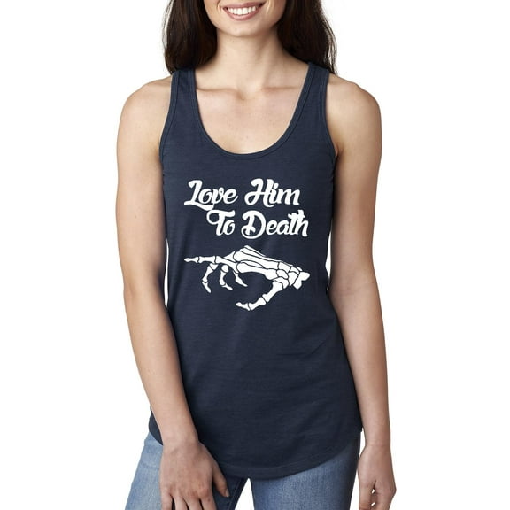 MmF - Women's Racerback Tank Top - Halloween Love Him To Death Matching Halloween Couple