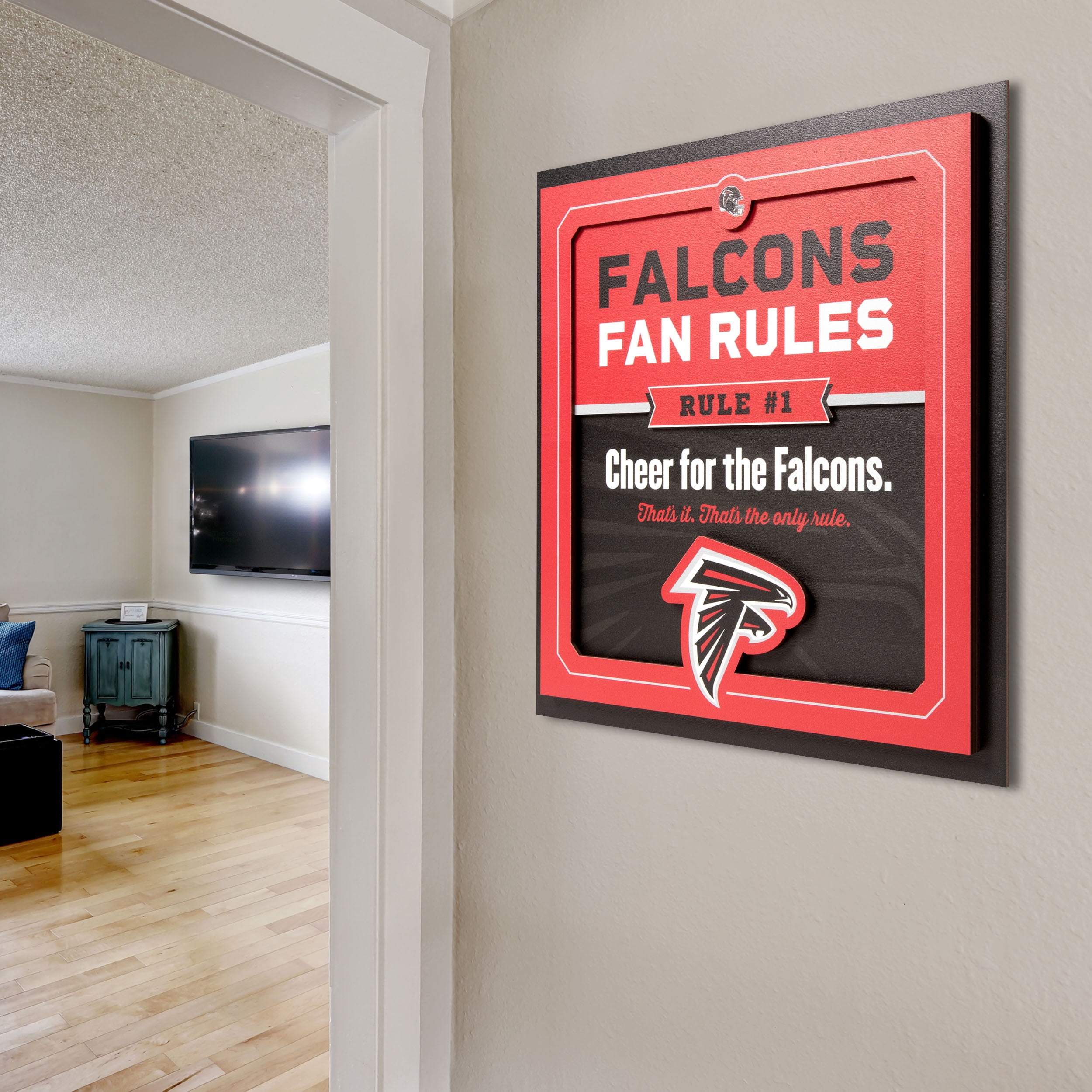YouTheFan NFL Atlanta Falcons Fan Rules 3D Wall Art