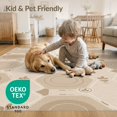 thumbnail image 4 of ODIKA 8'x10' Khaki Beige Geometric Bridges Design Washable Area Rug Intricate Rope Motif with Hexagonal Patterns for Living Room, Under Sectional, Family , Durable, Non-Slip, 4 of 7