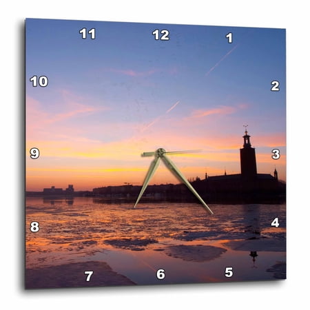 3drose, Sunset, Riddarfjarden, Town Hall, Stockholm, Sweden - Eu28 Pka0031 - Per Karlsson, 10x10 Wall Clock
