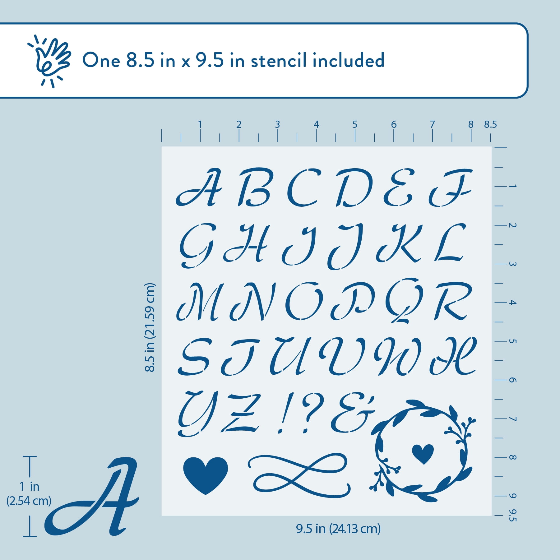 Hello Hobby Stencil Set, 8.5" x 9.5", 1 Piece, Flourish