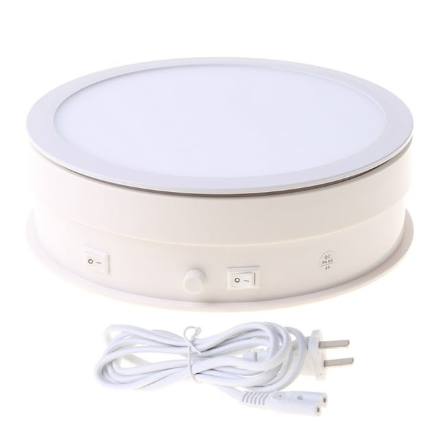 LED Light Electric Rotating Display Stand Turntable Automatic Spinning Base ,Silent and Smooth Operation