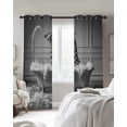 thumbnail image 2 of Giraffe Black Out Curtains 63 Inch Long, Room Darkening Draperies Curtains Panels, Funny Animal Bathtub Abstract Art Grey Thermal Insulated Curtain for Bedroom Living Room 52"x63" 2 Panels, 2 of 8