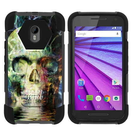 Case for Motorola Moto G 3rd Gen | Moto G3 Hybrid Cover [ Shock Fusion ] High Impact Shock Resistant Shell Case + Kickstand - Colorful Water