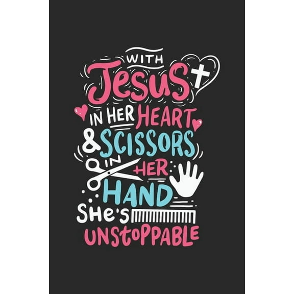 With Jesus in her Heart and Scissors in her Hand she is unstoppable: Paper Games Hangman (6x9 Inches) with 120 Pages (Paperback)