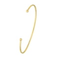 thumbnail image 3 of 14K Yellow Gold 3mm Cuff Bangle with Beaded Ends - Women, 3 of 4