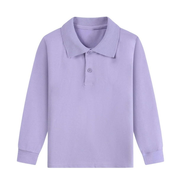 Odeerbi Camisas de Golf de Manga Larga Botón de Solapa Camisas de Tenis Uniforme Escolar