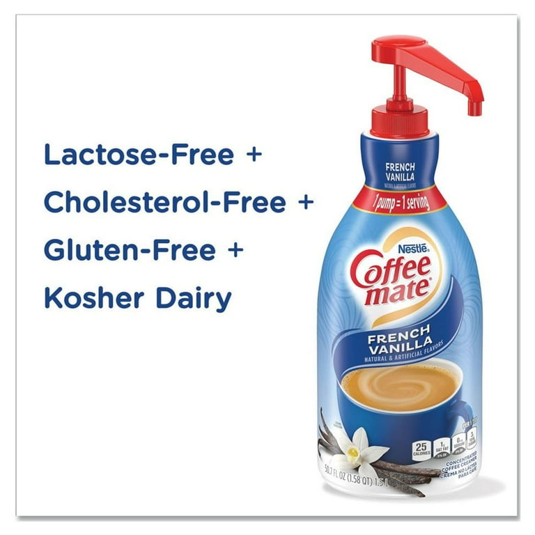 Liquid Coffee Creamer, French Vanilla, 1.5 Liter Pump Bottle, 2/Carton Liquid Coffee Creamer, French Vanilla, 1.5 Liter Pump Bottle, 2/Carton