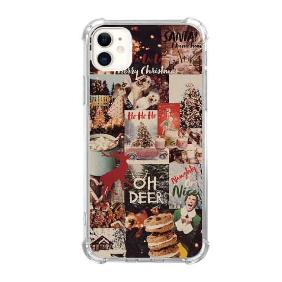 Winter Collage Case Compatible with iPhone 12,Unique Art Design TPU Bumper Cover Case