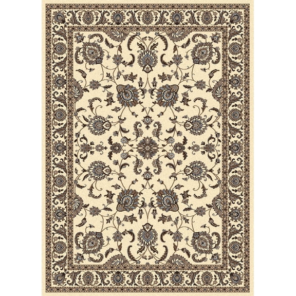 Vitaly Mana Area Rug 1426 Ivory Bordered Floral 3' 3" x 4' 11" Rectangle