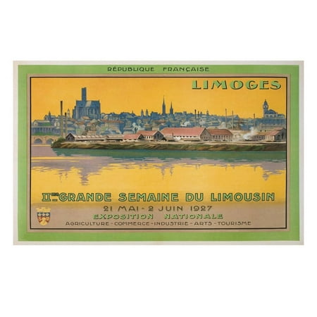 French Limoges Box - Ad for Limoges Fair, France Print Wall Art