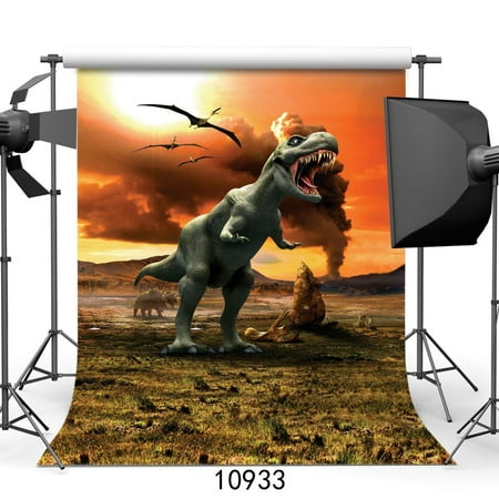 Image of 5x7ft Tyrannosaurus Rex Dinosaur 3D Photography Backdrops for Kids Boy Birthday Party Photo Background
