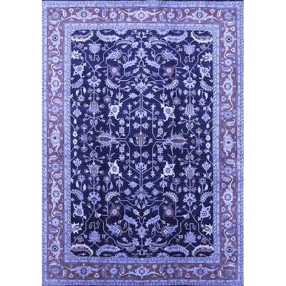 Ahgly Company Indoor Rectangle Oriental Blue Industrial Area Rugs, 2' x 4'