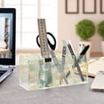 thumbnail image 4 of BZSMCE Acrylic 4 Compartments Pencil Holder Organizer Makeup Brush Holder In Mint Bear Floral Pattern, 4 of 7