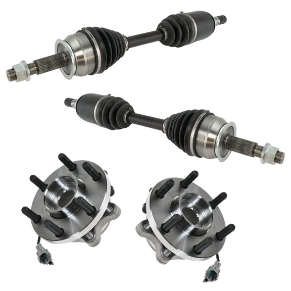 TRQ Front CV Axle Shafts & Wheel Hub Bearing Assemblies 4pc for Nissan Suzuki CSA64077