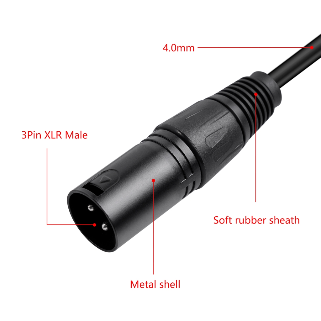 3Pin Male to Double 3Pin Female Music Signal Patches Adapters Cable for Speakers Amplifiers Sound Consoles Guitar