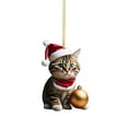 thumbnail image 2 of EWASWON Funny Christmas Cat Ornament - 2D Acrylic Hanging Decoration for Christmas Tree, Indoor Outdoor, Perfect Holiday Gift, 2 of 2