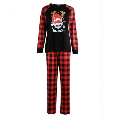 

Livingsenburg Christmas Family Matching Pajamas Deer Print Pullover Trousers