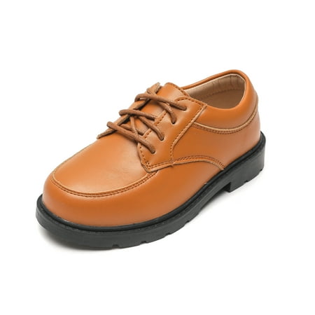 kkdom Boys Girls Oxford Shoes Leather Loafers Fashion Dress Shoes Brown Size 8.5 Toddler