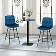 thumbnail image 4 of Costway Set of 2 Velvet Bar Stools Bar Height Kitchen Dining Chairs with Metal Legs Blue, 4 of 9