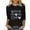Black, variant on Tops for Women 3/4 Sleeves Valentine's Day Heart Printed Blouse Round Neck Casual T-shirt Black XL