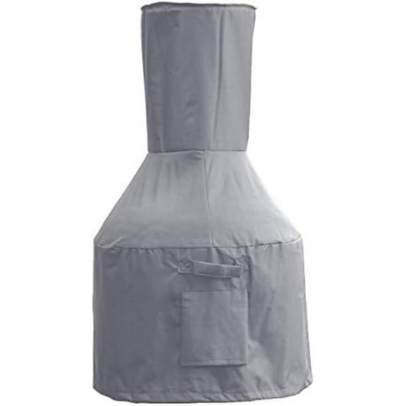 Chiminea Defender - Durable, Weather-Proof Chiminea Fire Pit Cover (Grey)$$Garden & Patio
