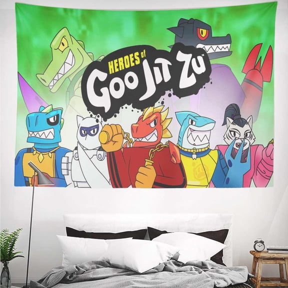 Heroes of the Goo jit zu Tapestry Gift Wall Hanging Backdrop for Room Bedroom Girls Fans Background Banner Party Birthday Supplies Decor