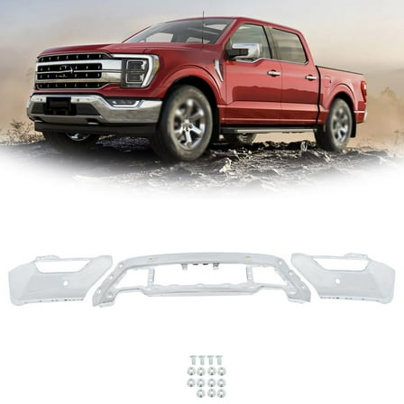 For Ford F150 2021 2022 2023 Chrome FO1002464 New Face Bar Front Bumper Split