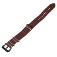 thumbnail image 3 of 24mm Dark Brown Crazy Horse Leather Strap Black Buckle Leather Watch Band With Double Sides Leather Watch Strap, 3 of 6