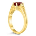 thumbnail image 2 of SZUL Women's 7X5MM Garnet and Diamond Open Three Stone Ring in 10K Yellow Gold, 2 of 4